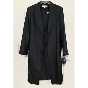 Suit Studio 2 Pc. Jacket Dress Suit w/ Flower Pin Size 14 Black Blue Business